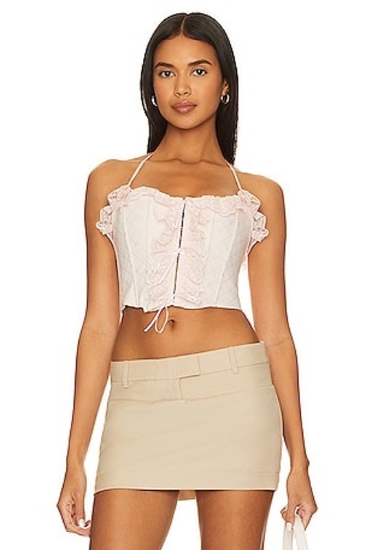 Guizio Eris Corset In Baby Pink Sz M